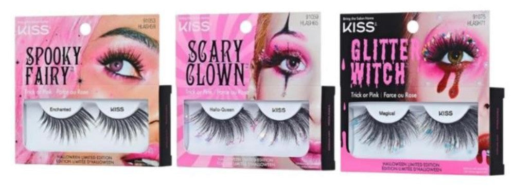 Halloween False Eyelashes 3-Pack Fairy Witch Clown Costume Makeup