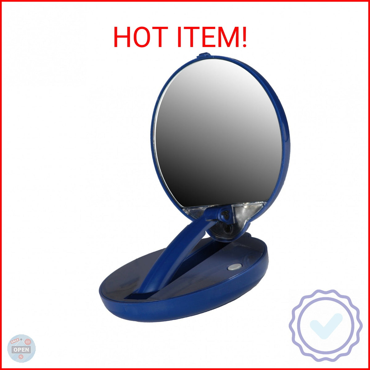 15X Magnification Compact Mirror with Light - Portable LED Handheld Makeup Mirror