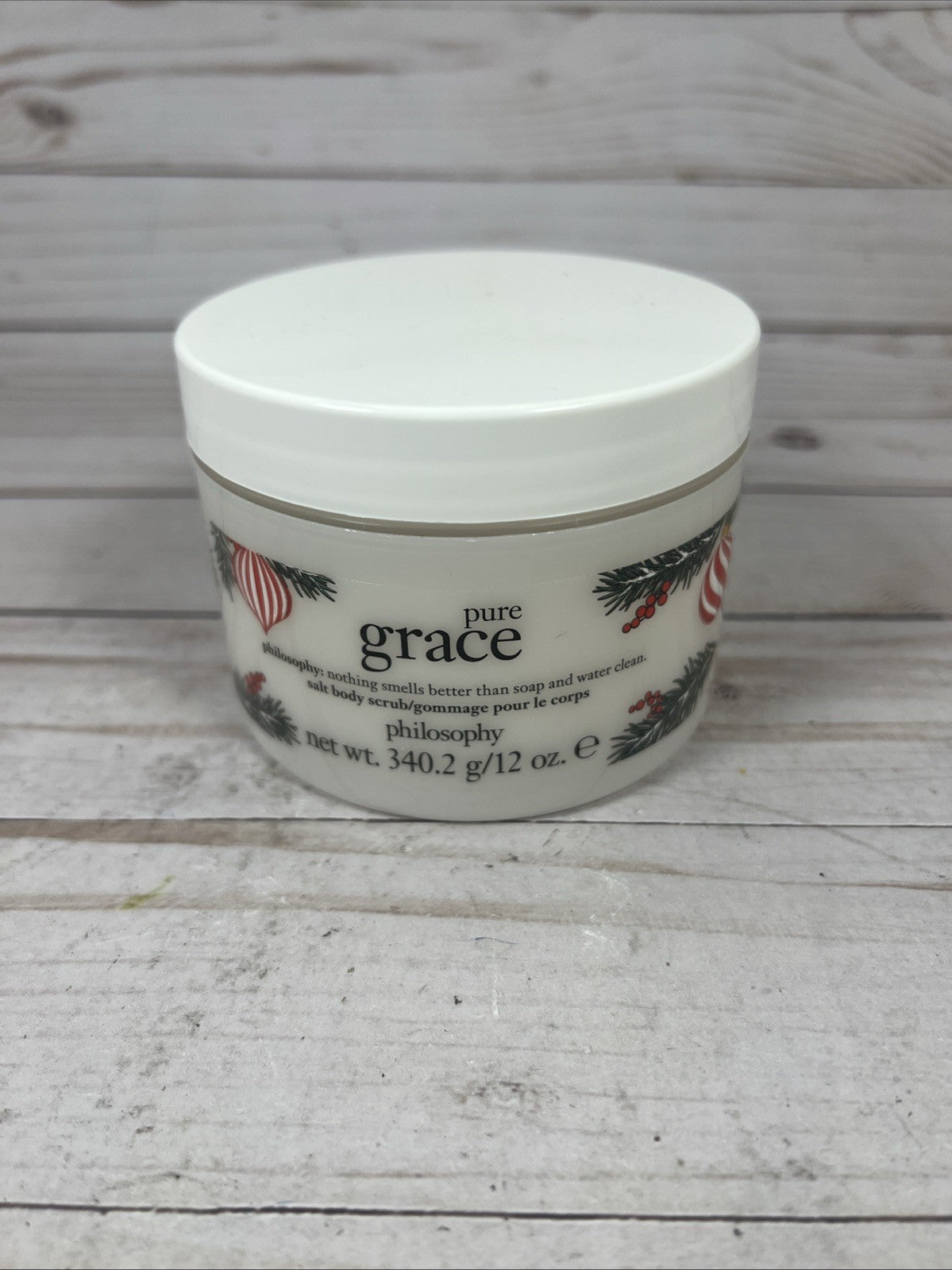 Philosophy Pure Grace Salt Body Scrub Holiday Jar 12oz