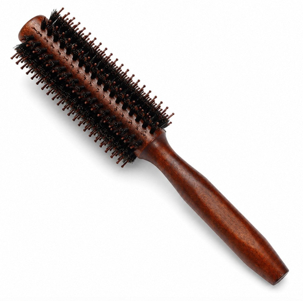 2.2-Inch Round Bristle Hair Brush with Wooden Handle for Blowouts & Styling