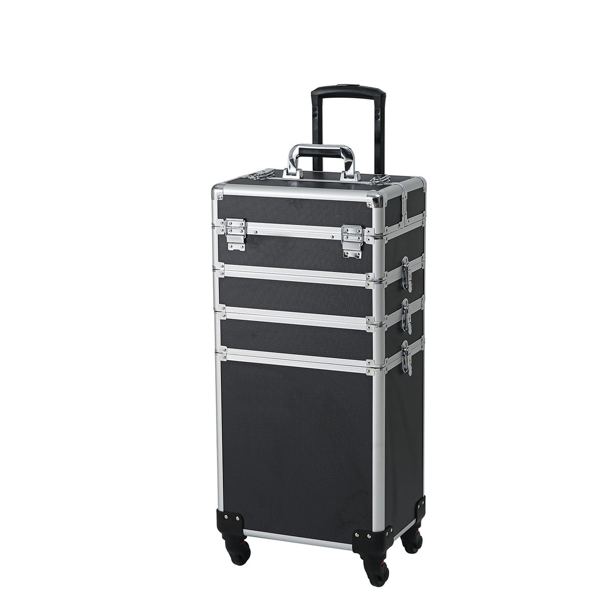 Interchangeable Professional Rolling Makeup Brush Case with Wheeled Design