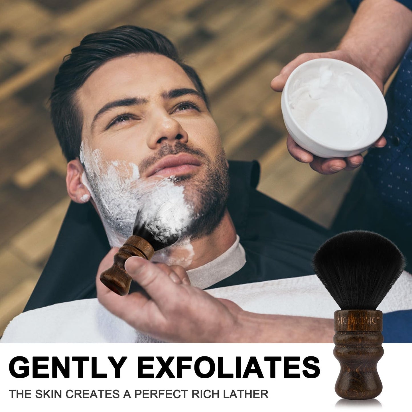 Professional Large Barber Neck Duster Brush - Black Hair Dusting Tool