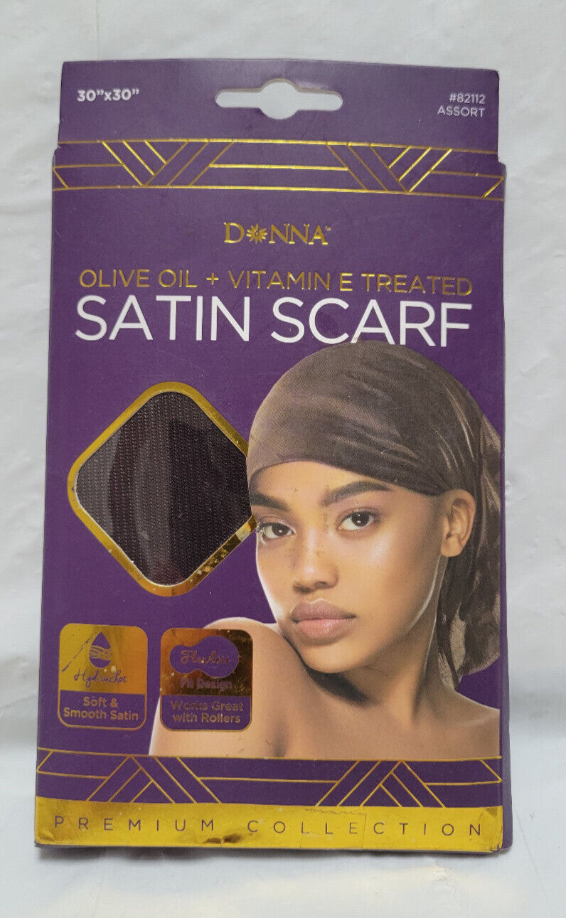 Donna Olive Oil + Vitamin E Treated Satin Scarf Headwrap 82112 - 30" x