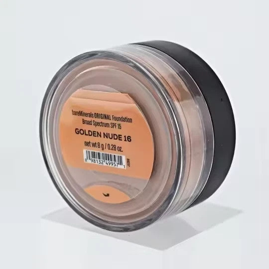 Loose Mineral Foundation SPF 15 - Natural Finish, Buildable Coverage - Golden Nude 16