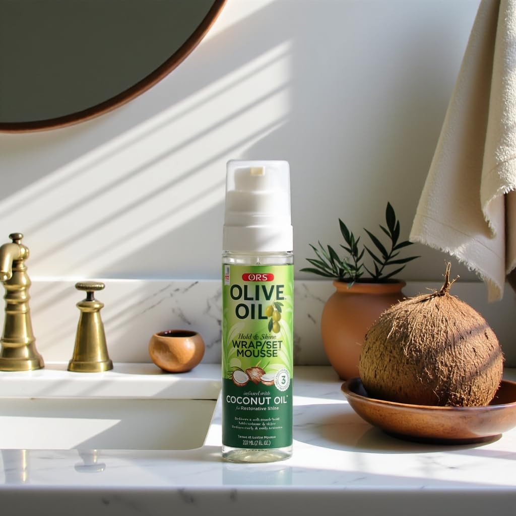 Olive Oil Hair Mousse for Shine & Hold - Nourishing Styling Foam 7oz