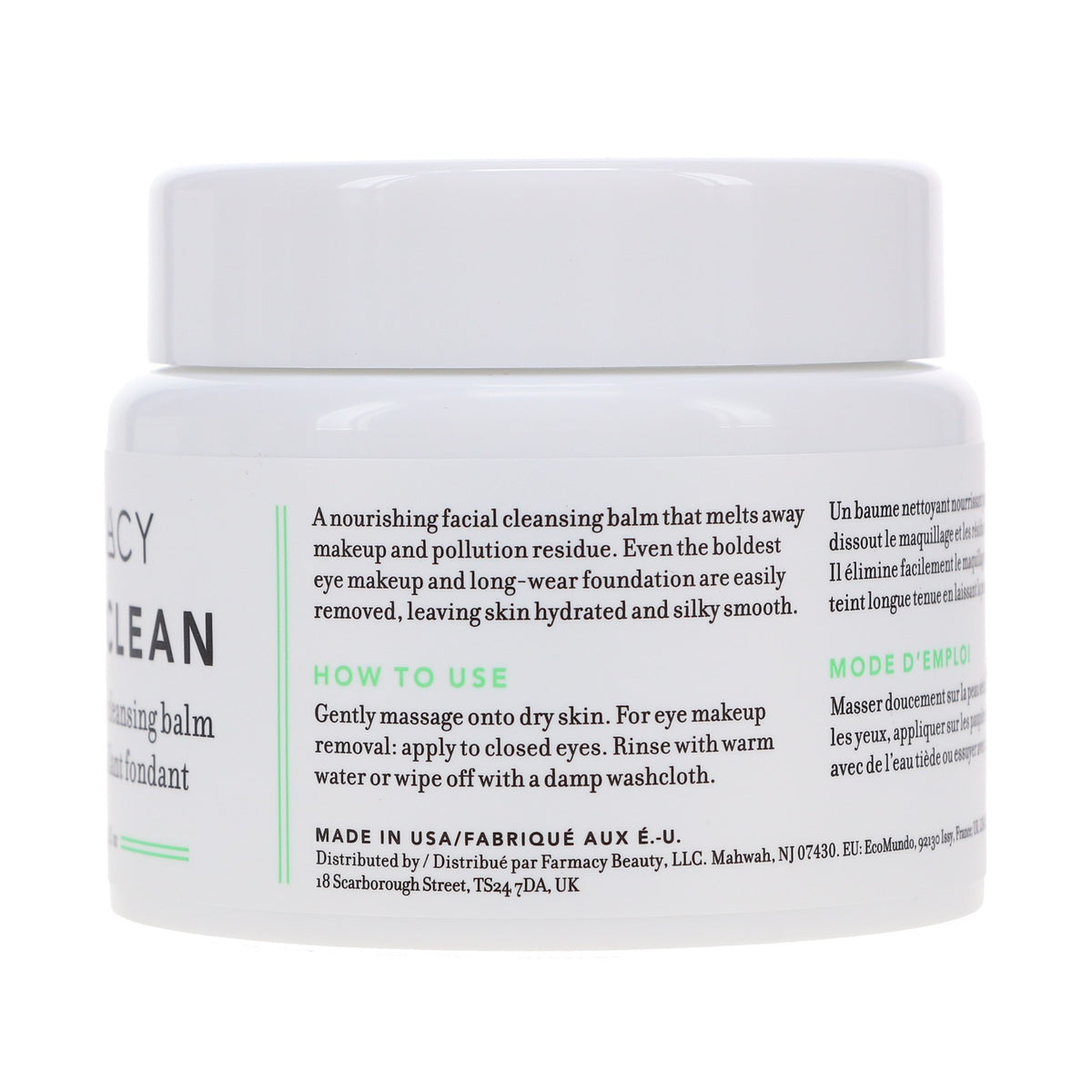 Green Clean Makeup Meltaway Cleansing Balm - 3.4 Oz Facial Cleanser