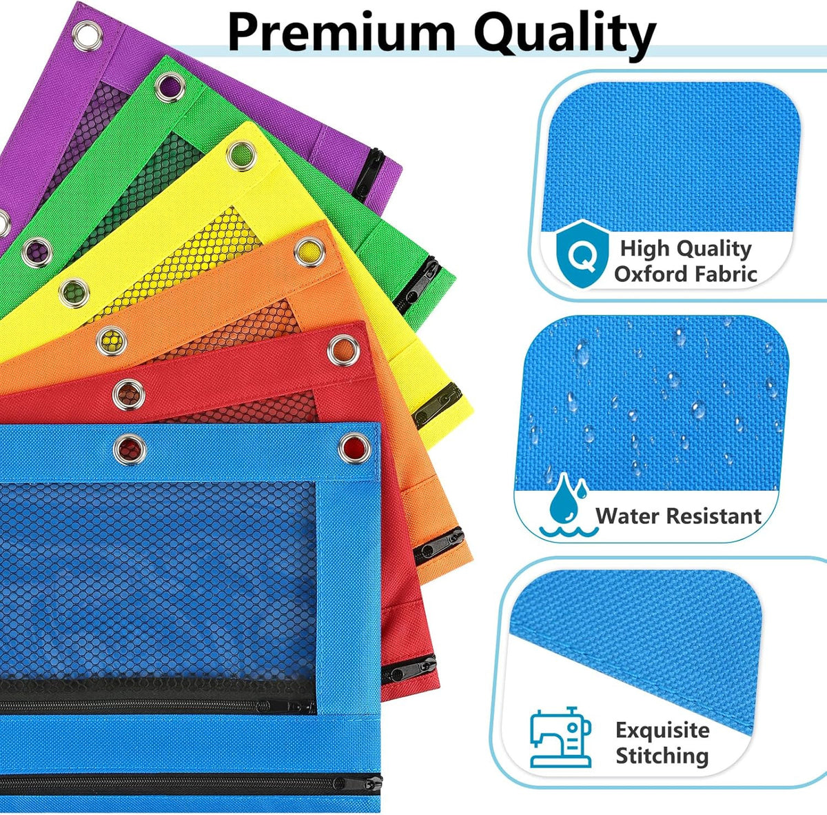 Clear Zipper Pencil Pouch for 3 Ring Binders - Organizers & Storage Bag