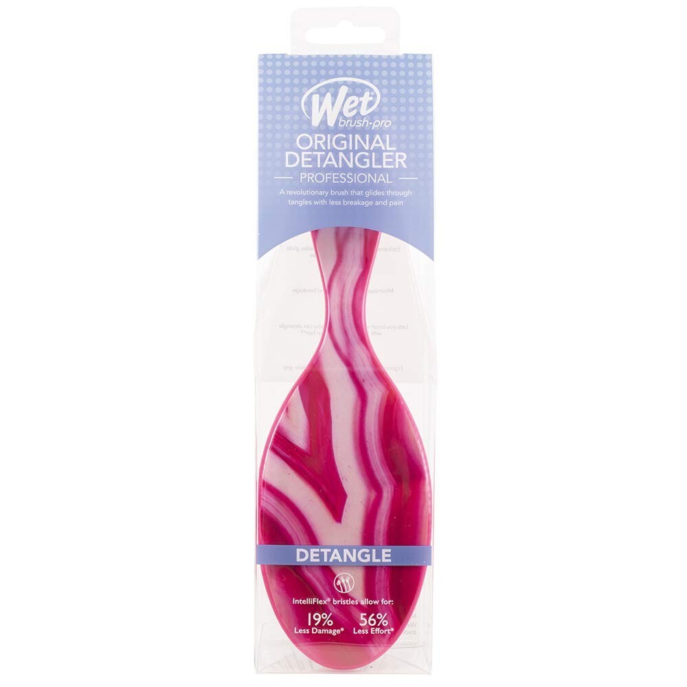 Wet Brush Hair Detangler - Gemstones Pink Agate, Gentle & Pain-Free
