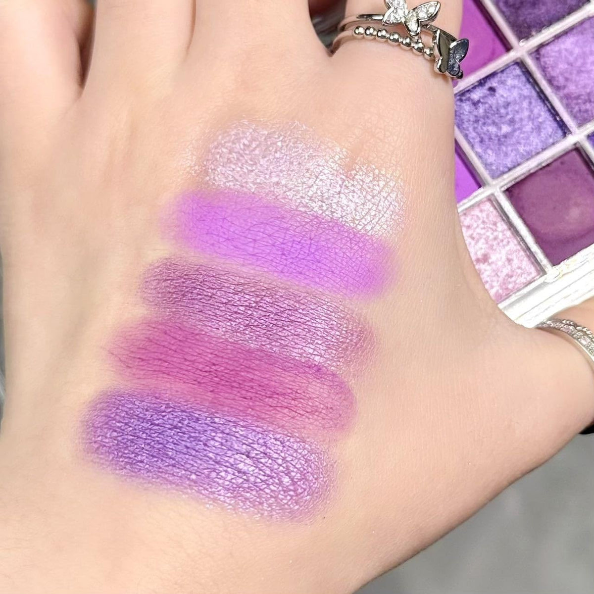 9-Color Purple Eyeshadow Palette - High Pigment, Matte, Shimmer & Glitter Finishes