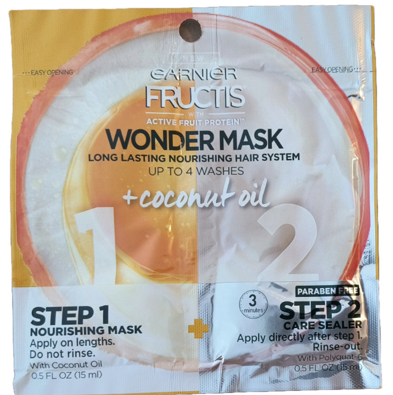 Garnier Fructis Wonder Hair Mask with Coconut Oil - Nourishing Treatment Pack