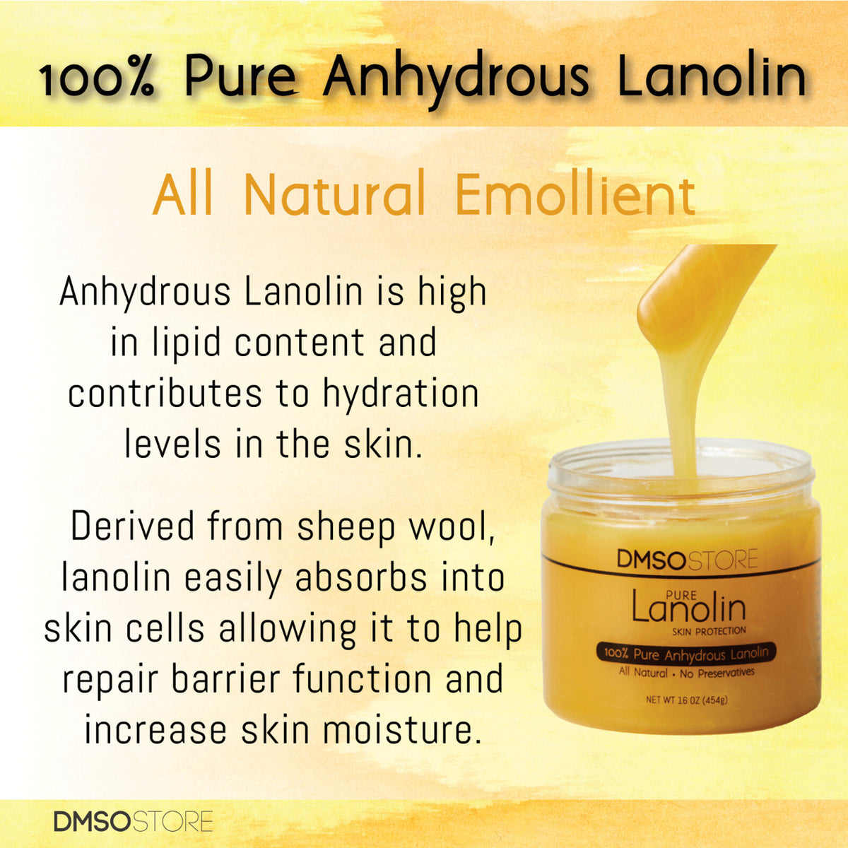 Lanolin USP Grade 4 oz - 100% Pure Anhydrous Moisturizer