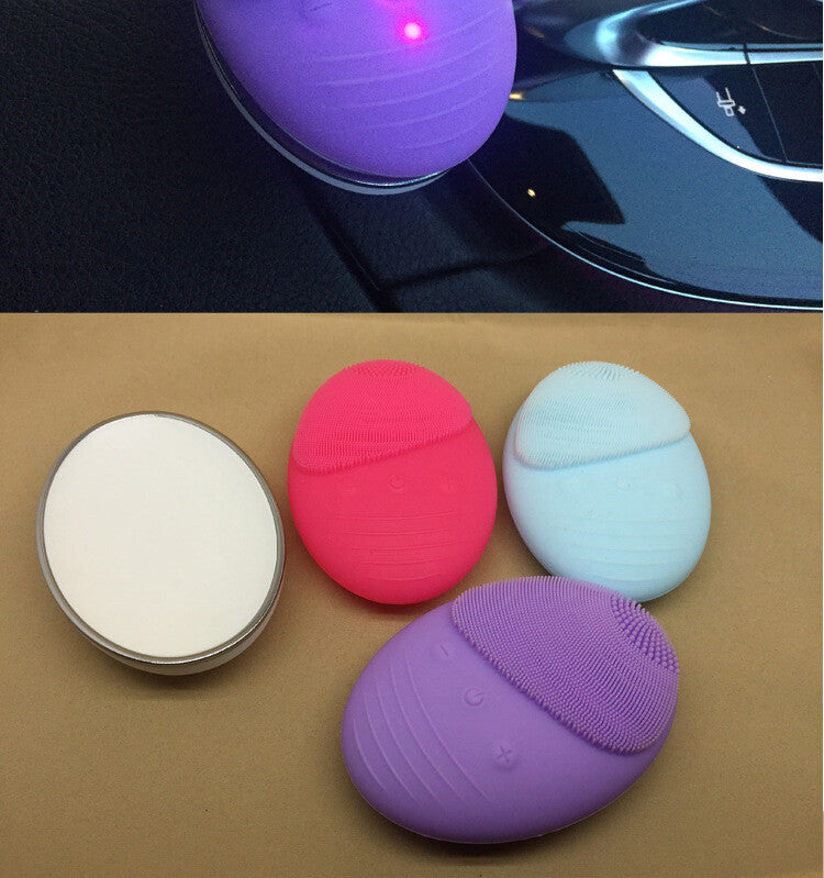Wireless Electric Facial Cleansing Brush with LED Light Therapy Waterproof Skin Care Device