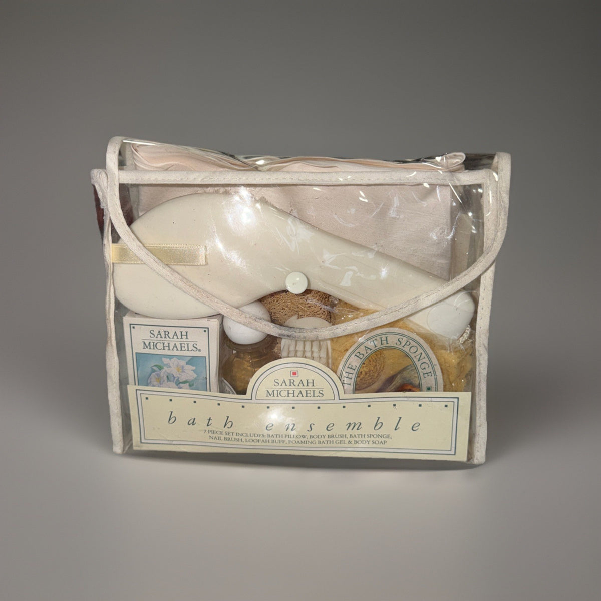 7-Piece Bath Ensemble with Clear Travel Bag - Sarah Michaels