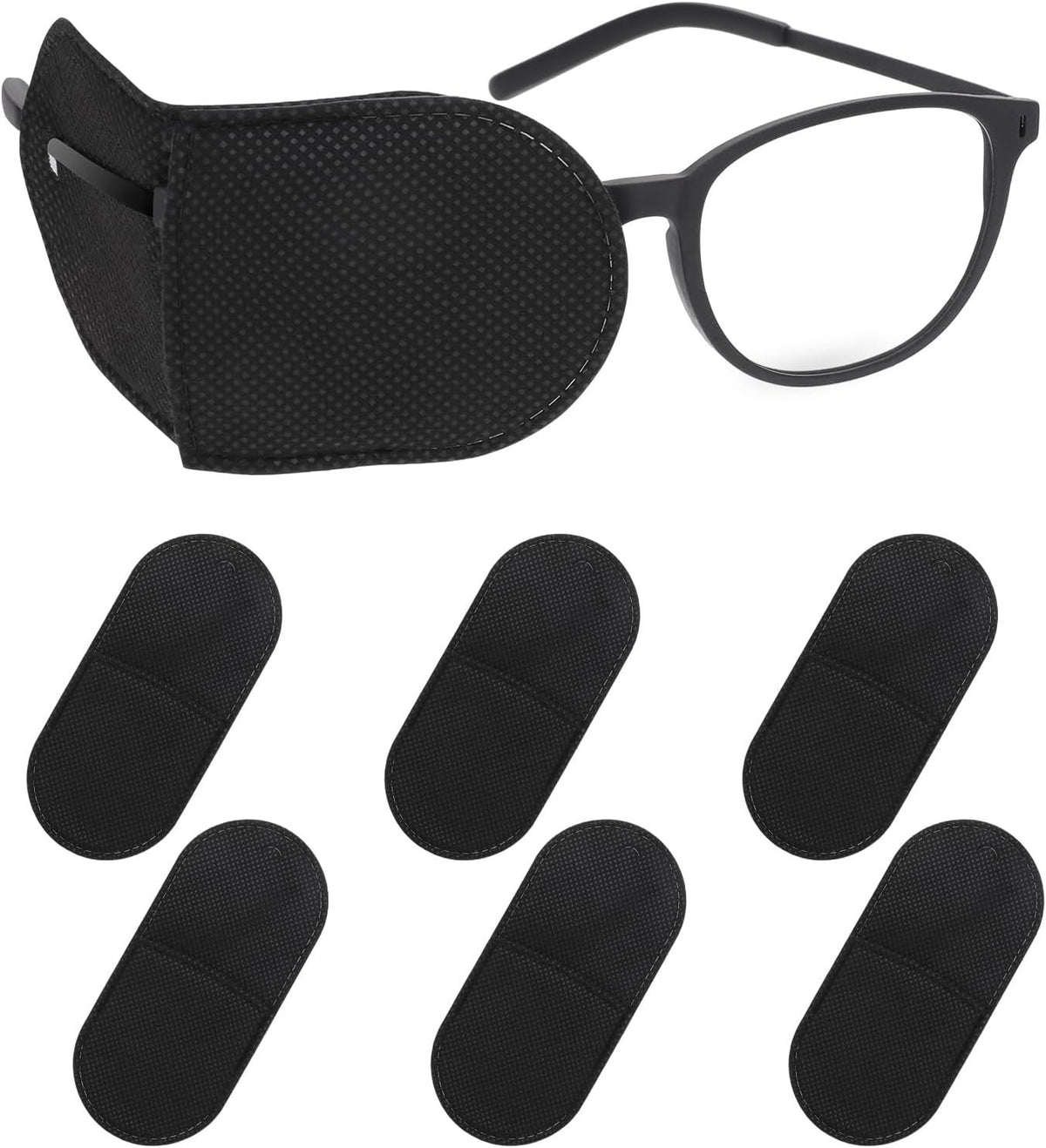 6 Pack Reusable Glasses-Mounted Eye Patches for Lazy Eye Treatment