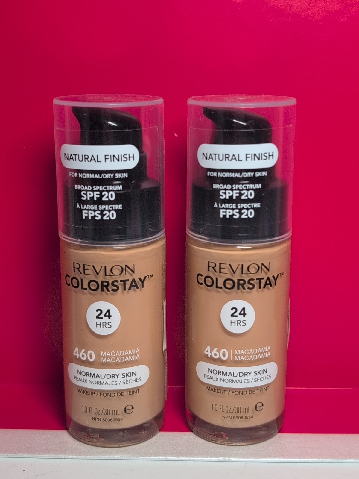 Revlon ColorStay 24Hrs Normal Dry Foundation Shade 460 Macadamia - Lot of 2