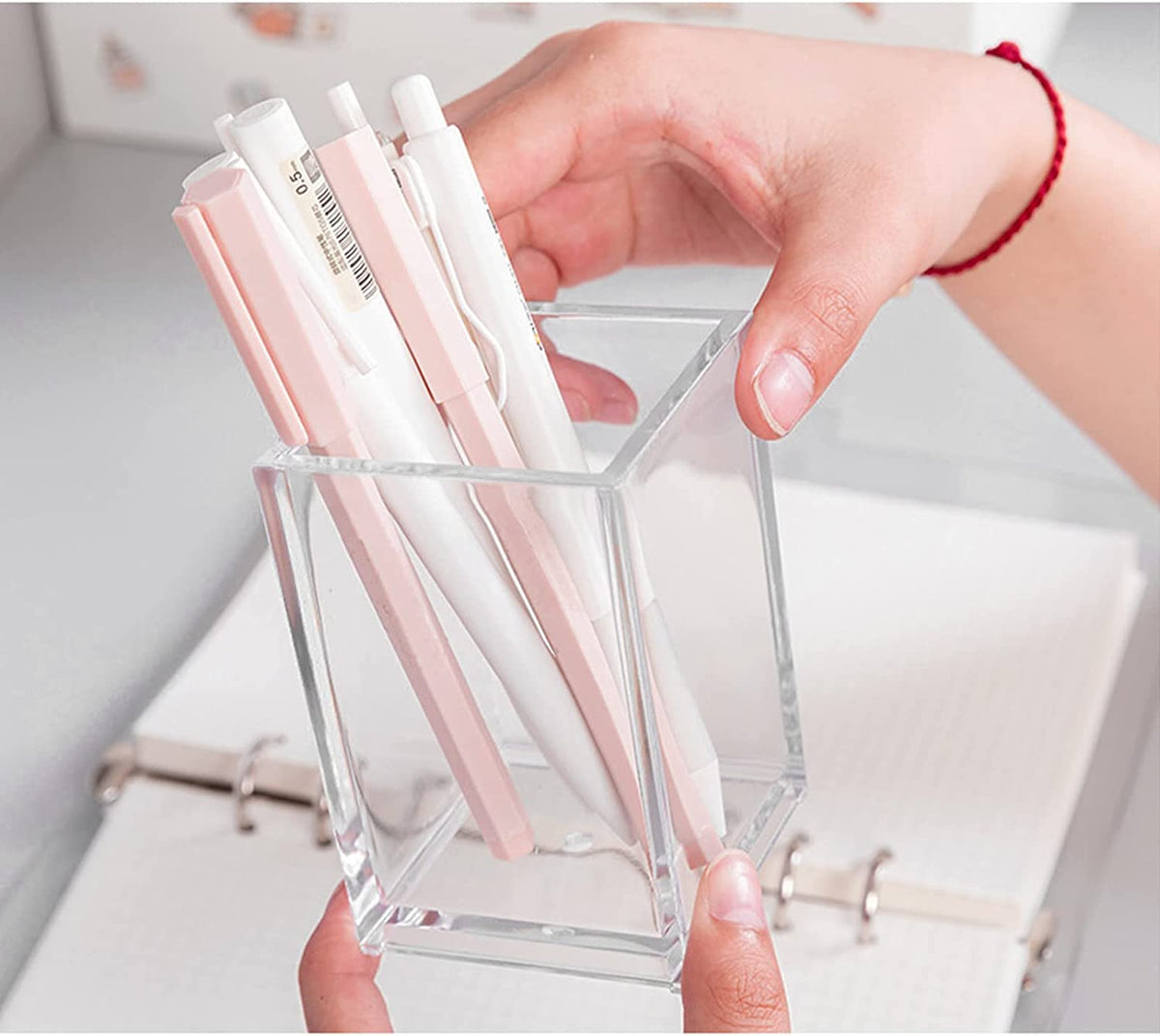 3 Pack Clear Acrylic Makeup Brush Holder Cosmetic Organizer Desktop Storage