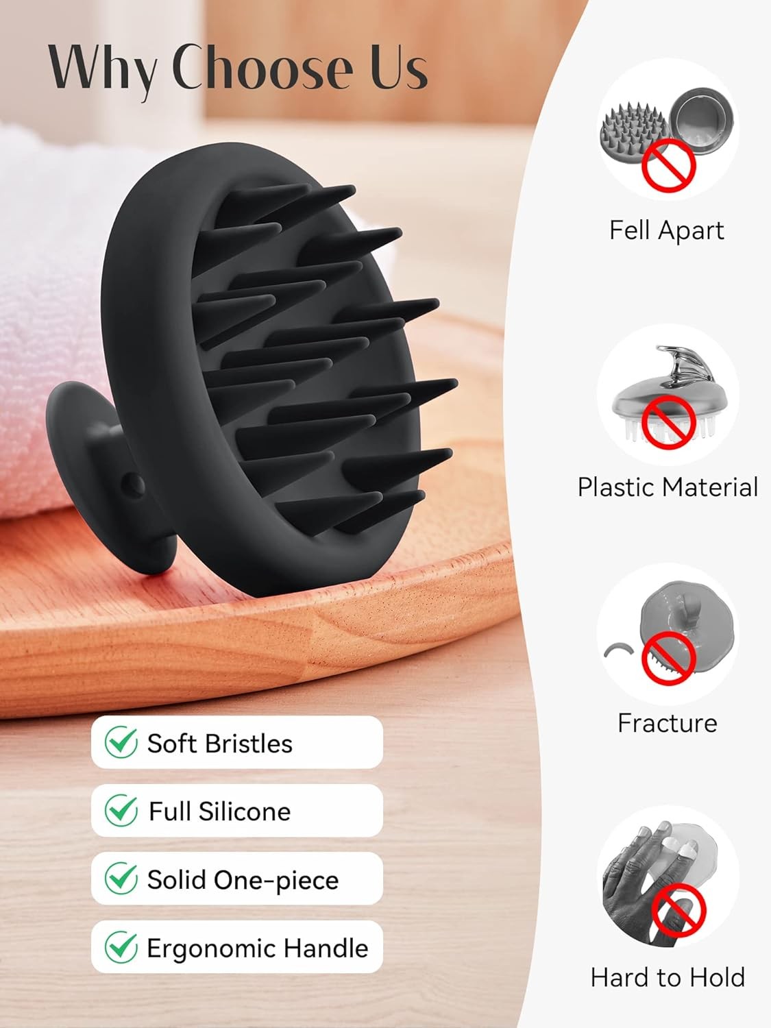Scalp Massager for Hair Growth & Deep Cleansing - Large Silicone Brush