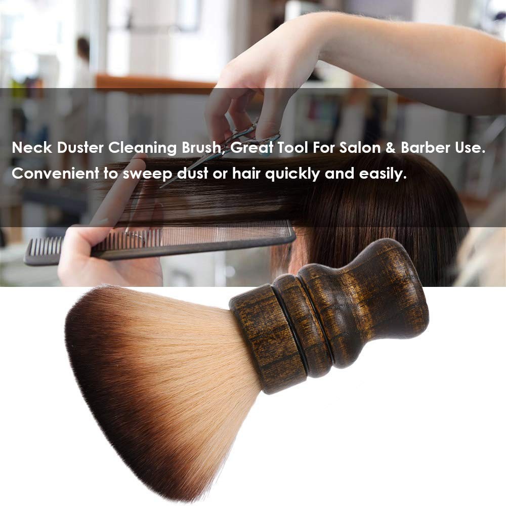 Large Neck Duster Brush for Hair Cutting and Styling - Soft Fiber Barber Tool