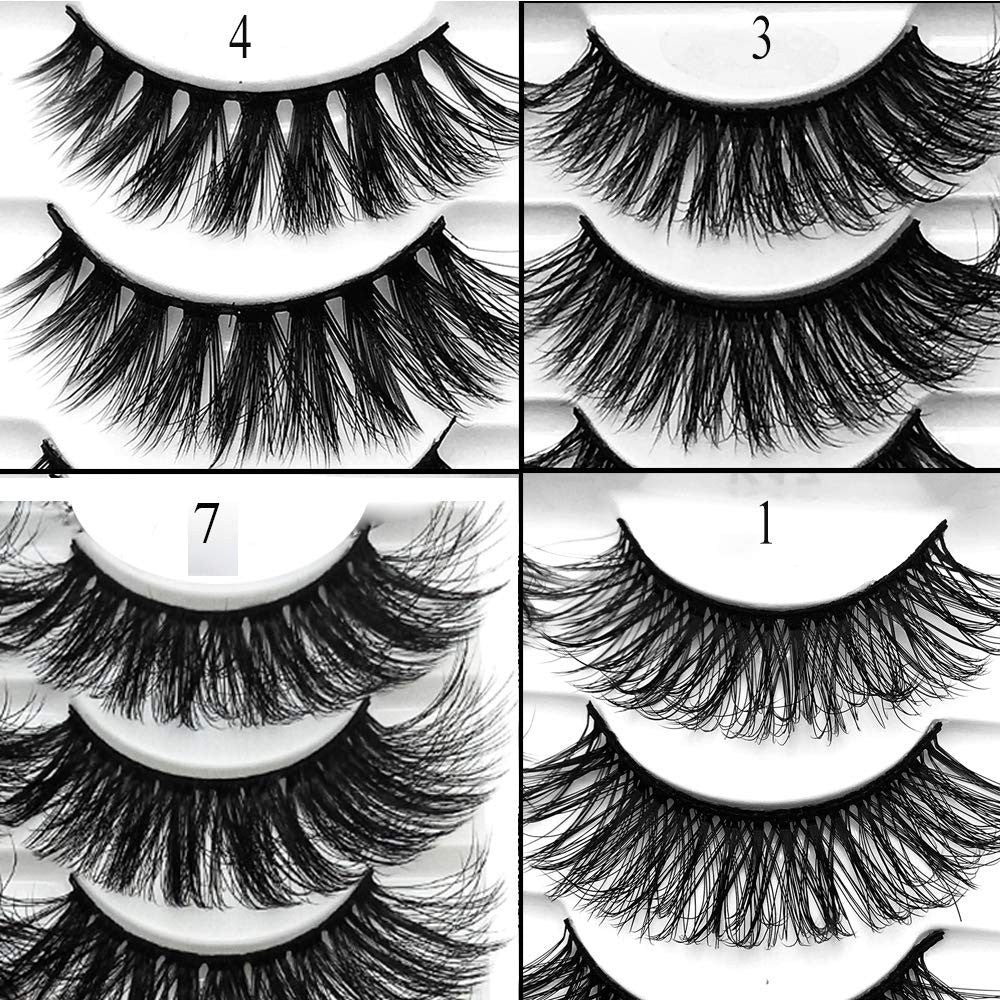 3D Mink False Eyelashes Natural Wispy 10 Pairs - Handcrafted for Glamorous Look