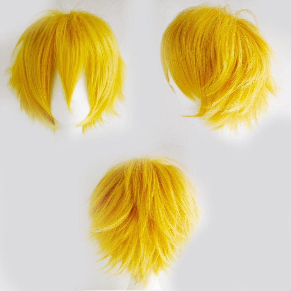 Anime Cosplay Wigs Short Straight Heat-Resistant Synthetic Hair Costume Accessory