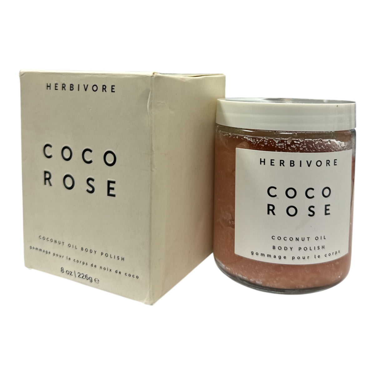 Herbivore Coco Rose Coconut Oil Body Polish 8oz Natural Exfoliator