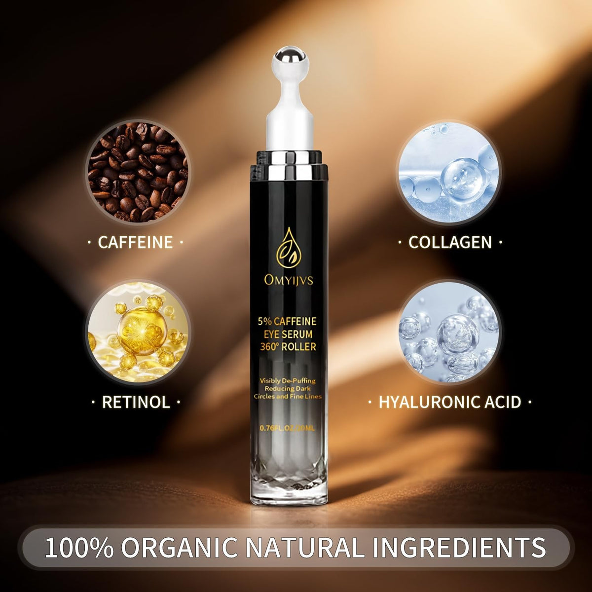 Caffeine Eye Cream for Dark Circles and Puffiness - 1 Ounce