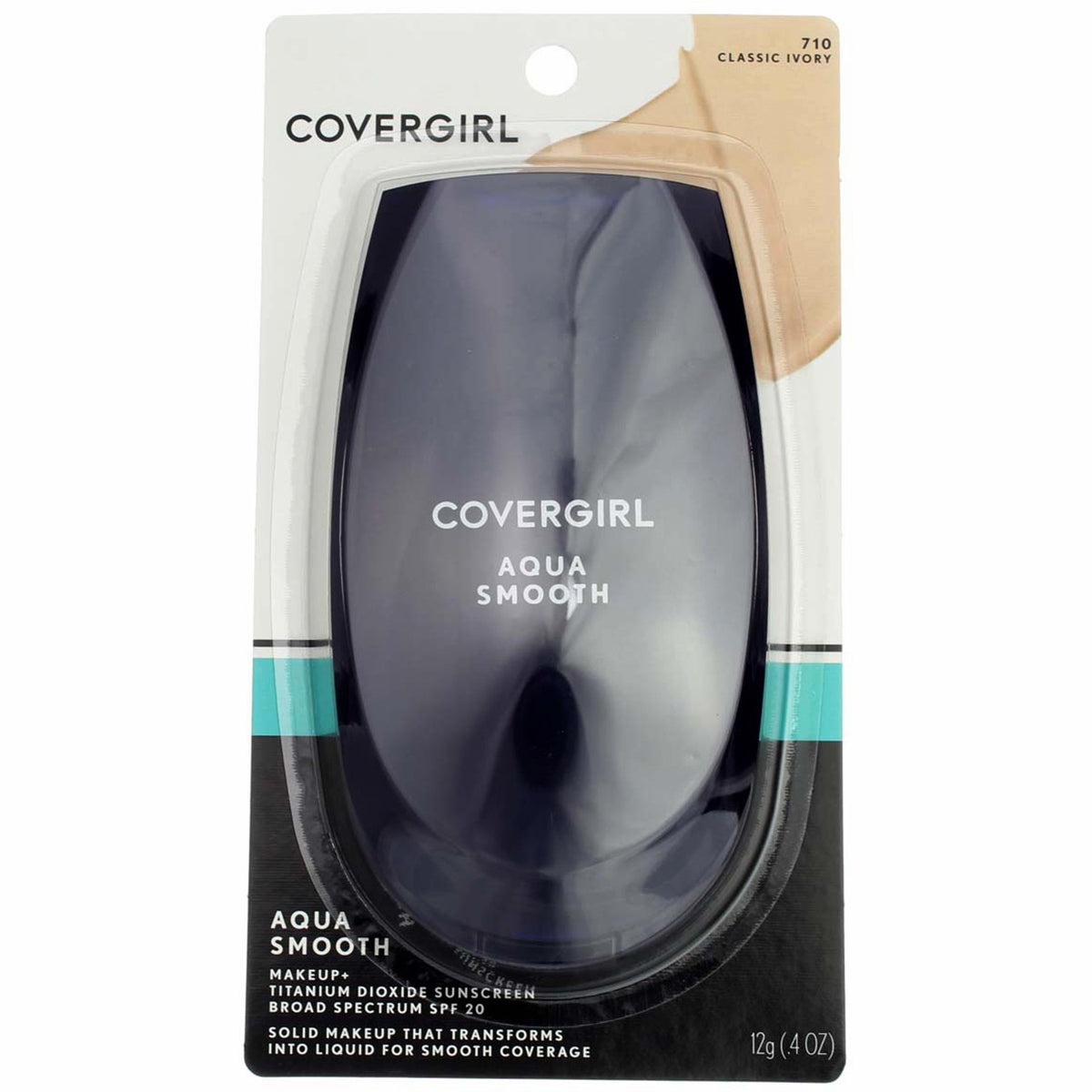 CoverGirl AquaSmooth Foundation Makeup 710 Classic Ivory SPF 20 0.4 oz