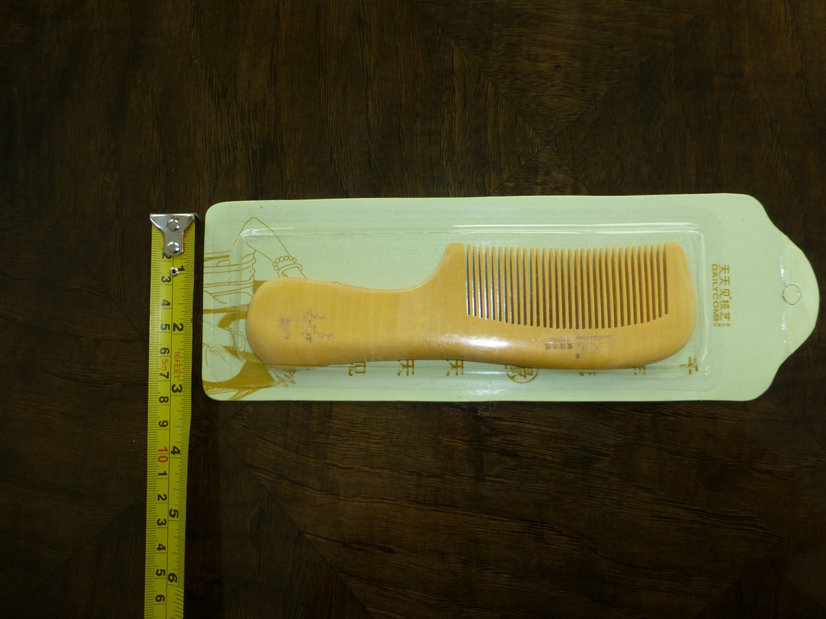 Natural Hand-Made Boxwood Hair Comb - Vintage Wooden Scalp Massager