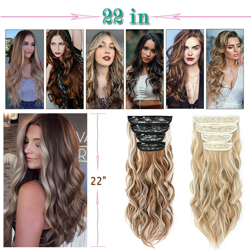 Double Weft Clip-In Human Hair Extensions Full Head - Multiple Colors & Lengths