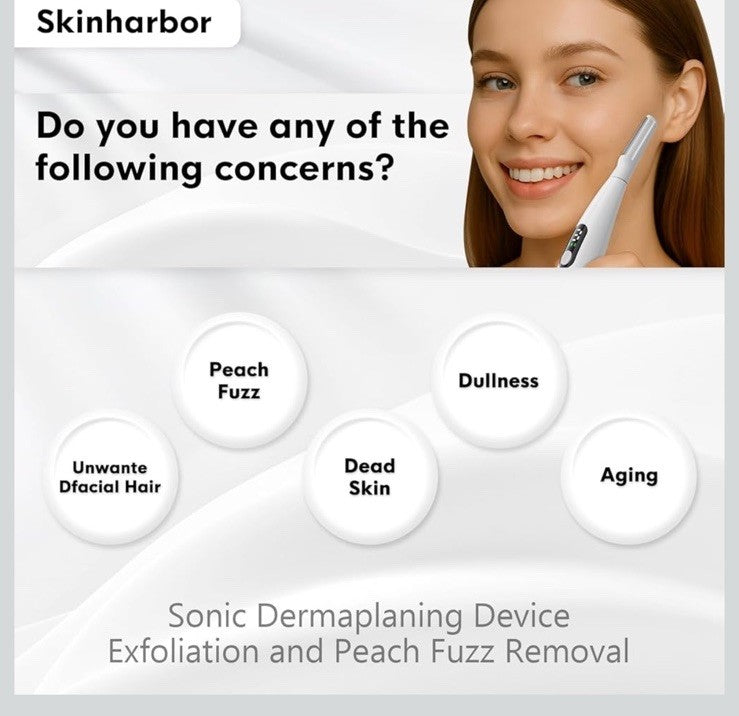 Sonic Dermaplane Razor for Women - Facial Exfoliation & Peach Fuzz Removal, 3 Speeds