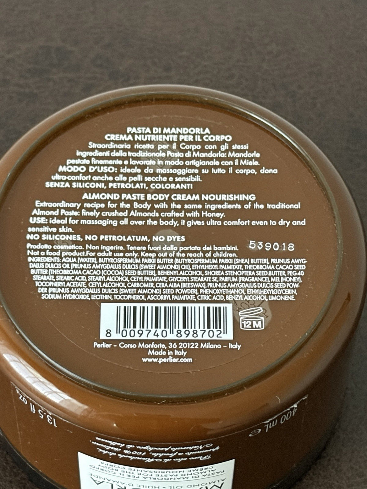Perlier Mandorla Almond Oil Paste For The Body 13.5 fl oz Sealed