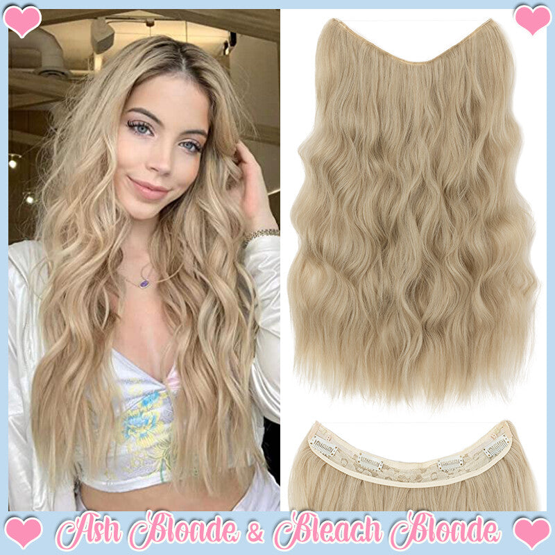Natural Wire-In Hair Extensions Clip-In Nano Ring Hairpiece - Versatile & Easy to Use