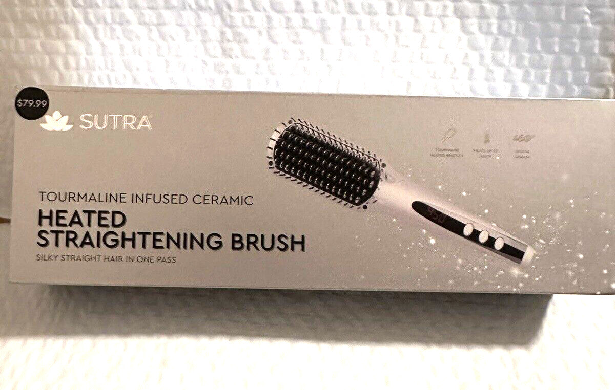 Tourmaline Infused Ceramic Straightening Brush - Hair Styling Tool for All Hair Types