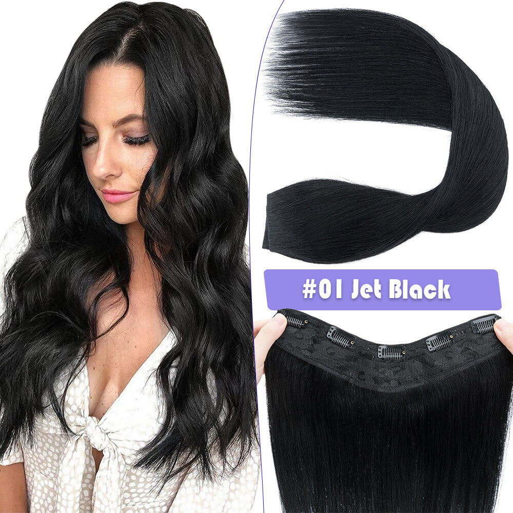 Remy Human Hair Extensions Clip-In One Piece Full Head Weft - Multiple Colors & Lengths