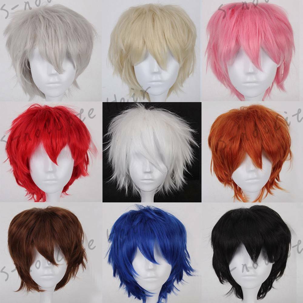 Unisex Short Pixie Wig for Cosplay and Costume Parties - Synthetic Hair