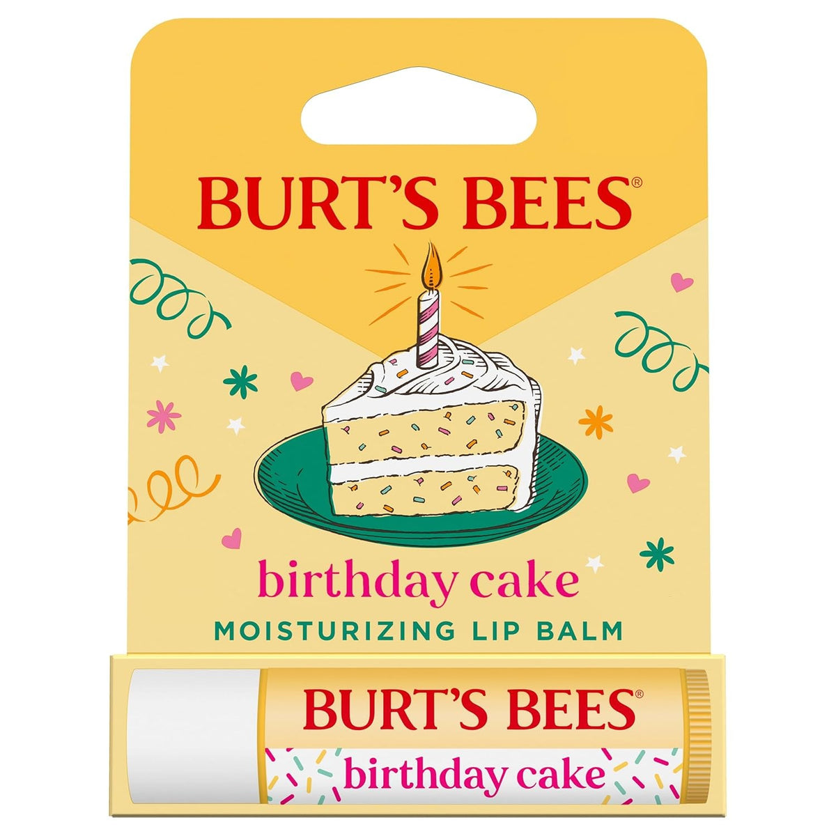 Natural Lip Balm with Tint-Free Moisturizer - Birthday Cake Flavor, 1 Tube