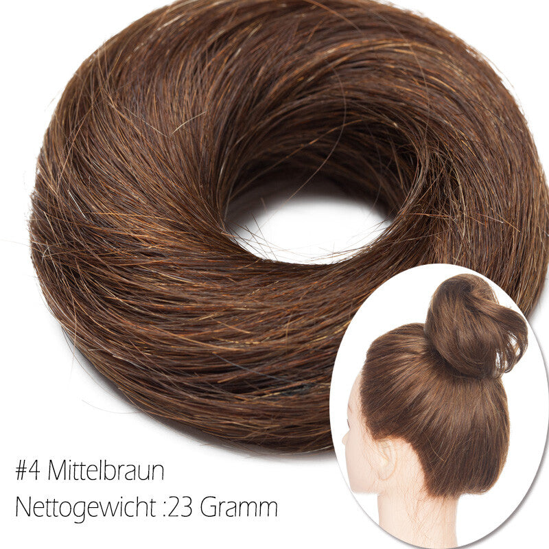 Clip-In Human Hair Bun Extensions Curly & Straight | Messy Hair Piece