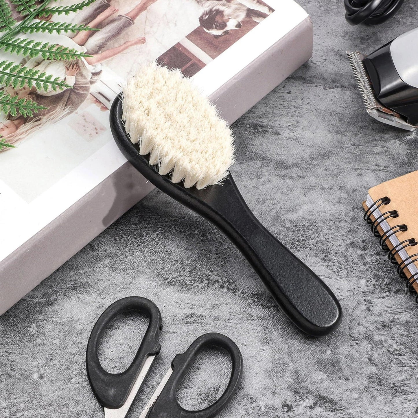 Men's Beard Brush Set - Soft Wool Bristle Beard Grooming Tools
