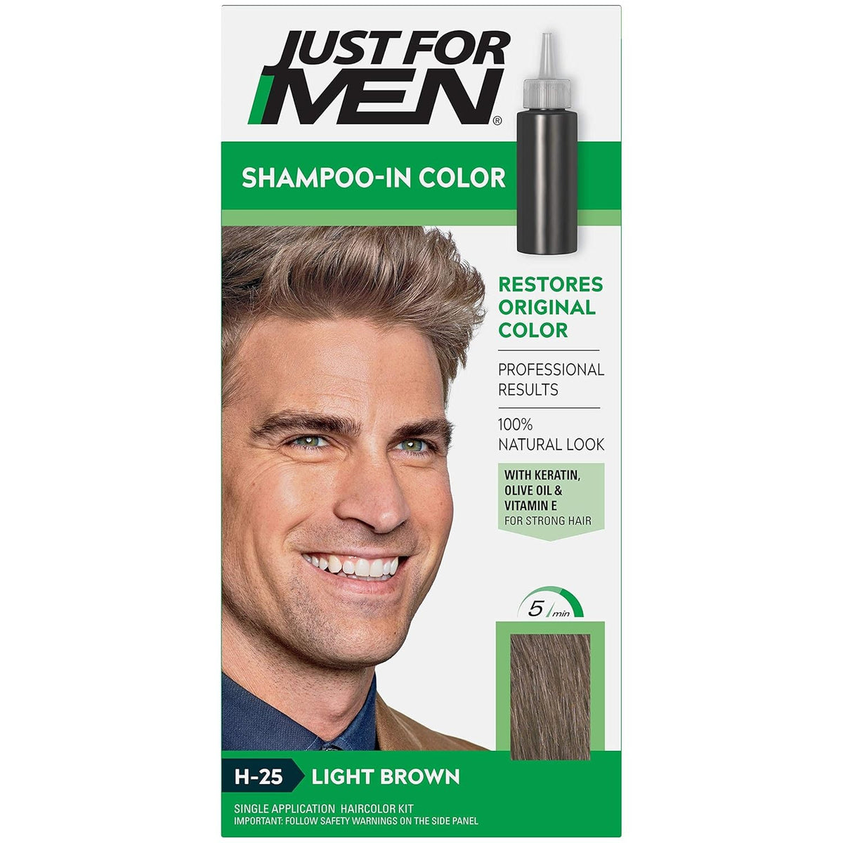 Just For Men Hair Color - Light Brown H-25, 5 Pack