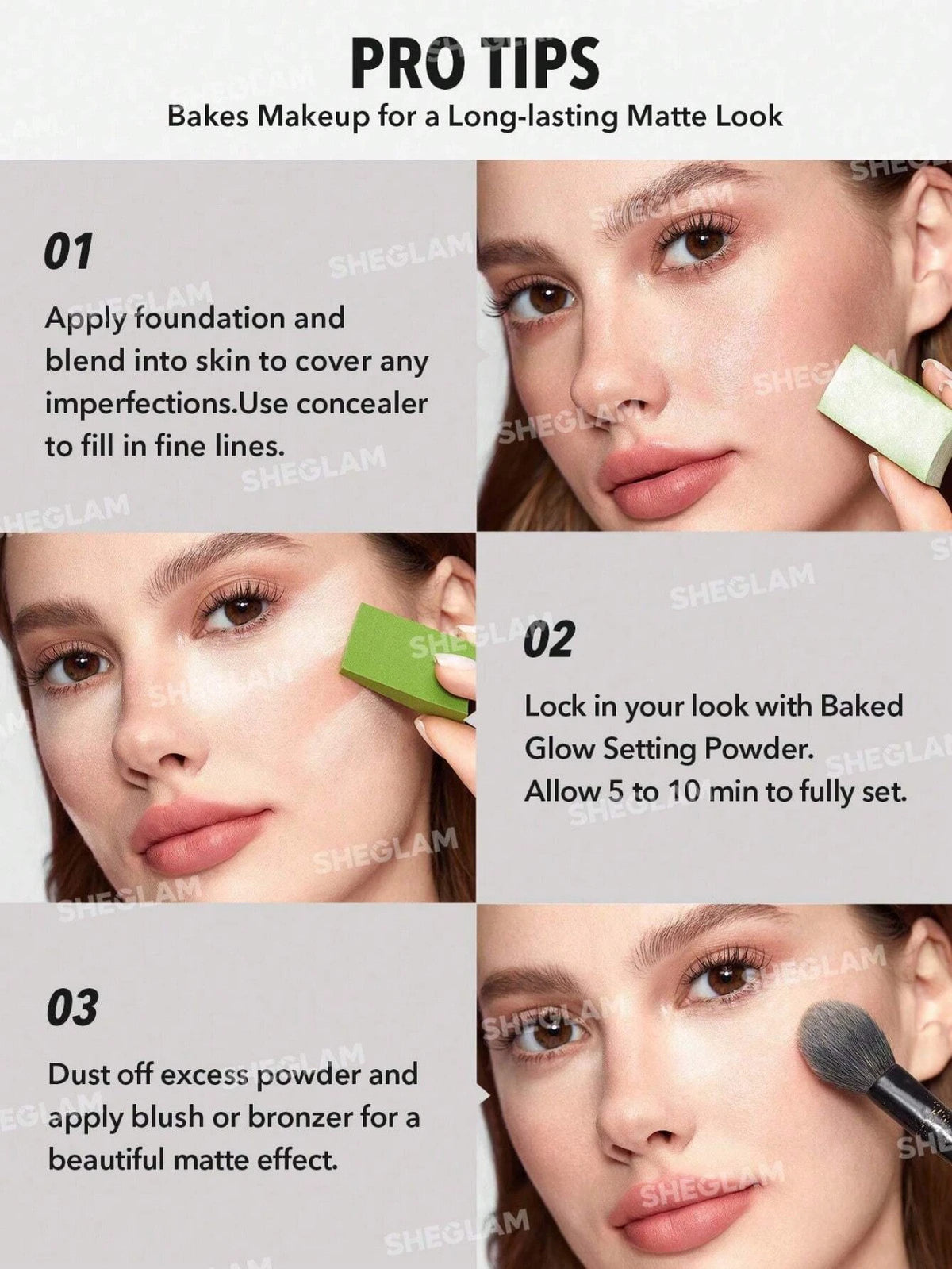 Light Brown Face Setting Powder with Natural Glow for Long-Lasting Makeup Finish