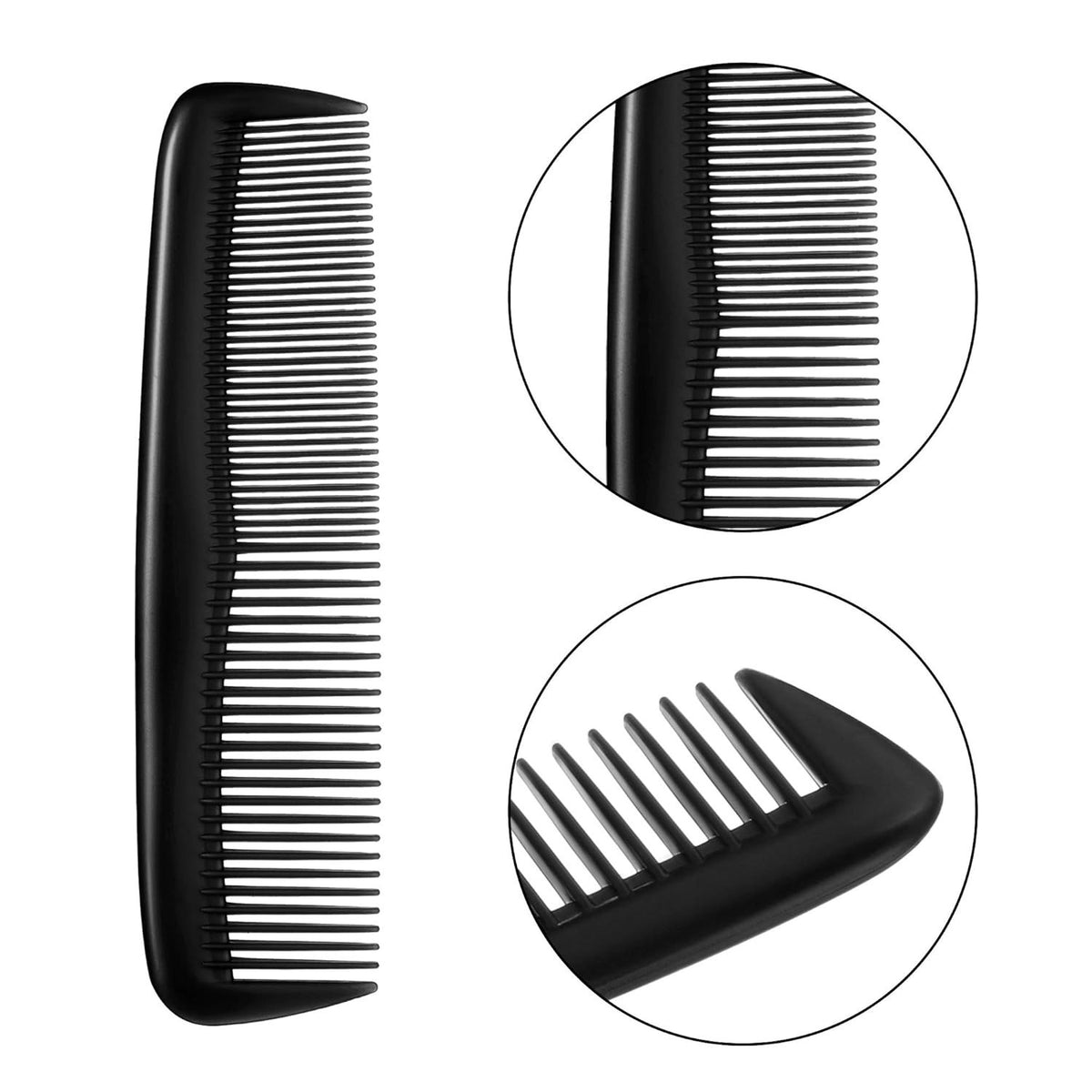 Pocket-Sized 12 Comb Hair Set in Black - Durable Styling Tool for Men and Women