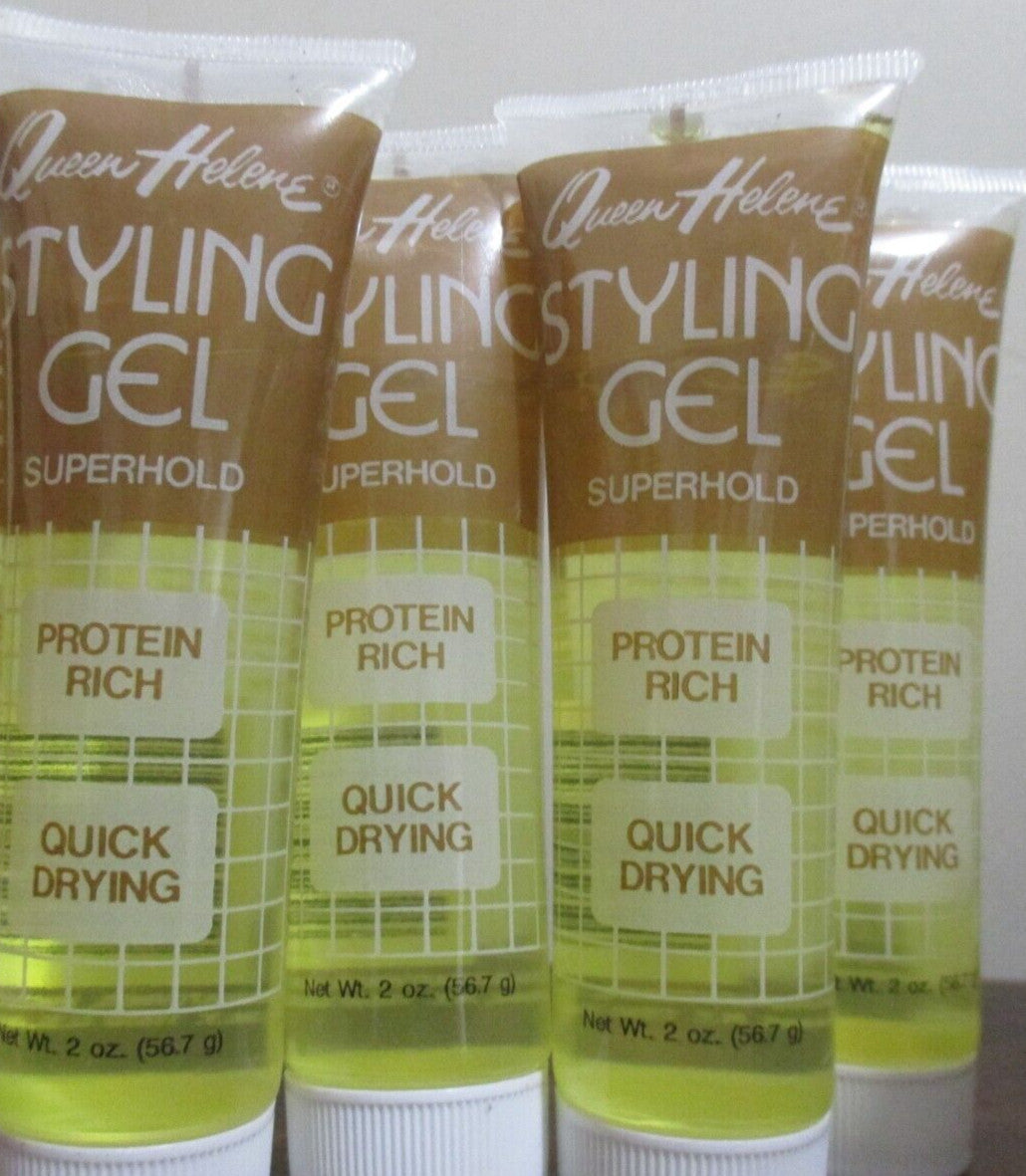 4-Pack Queen Helene Hair Styling Gel Super Hold 2 oz - Strong Hold