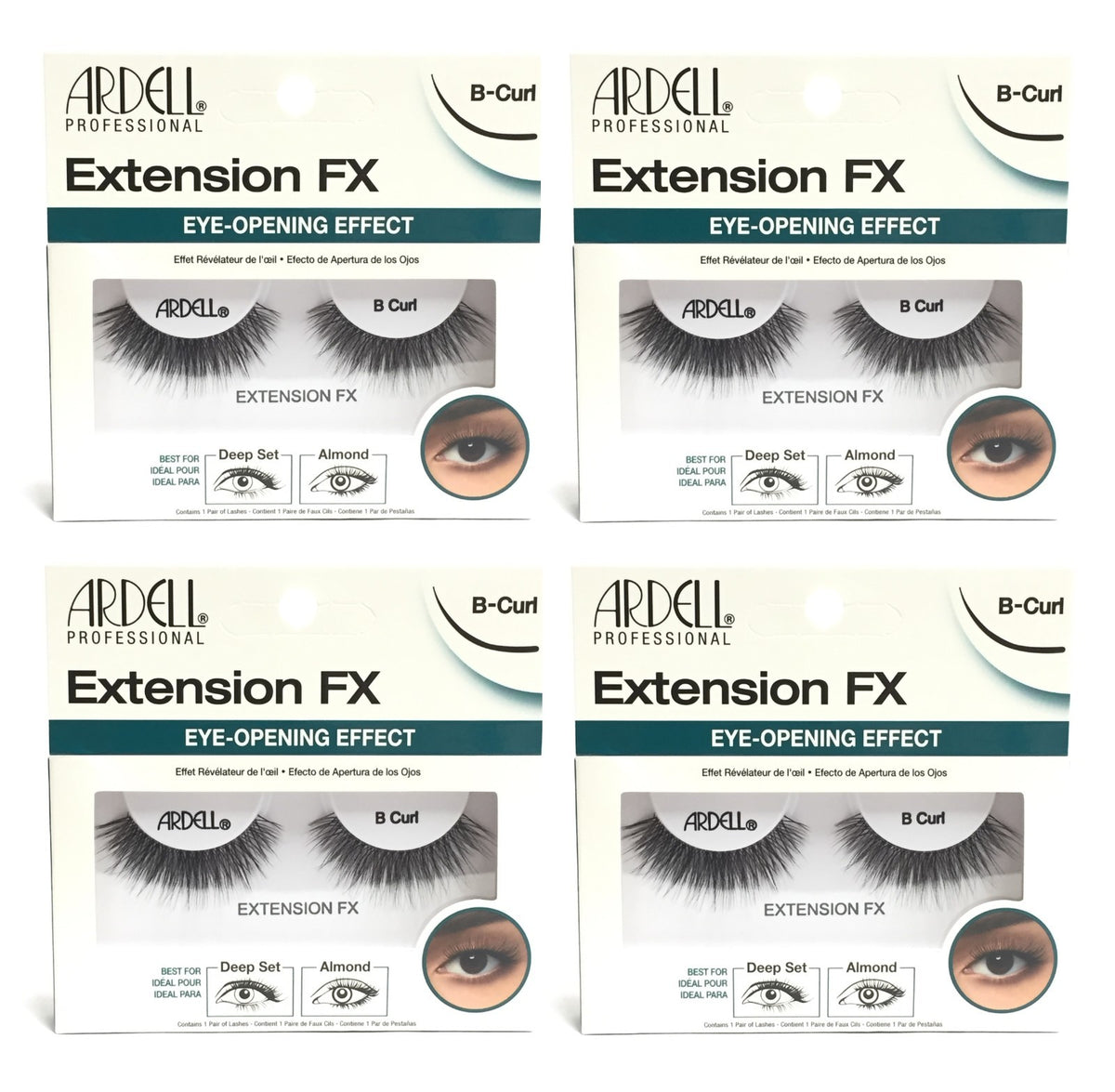 Hair Extensions B Curl 4 Pack - False Eyelash Extension Tools