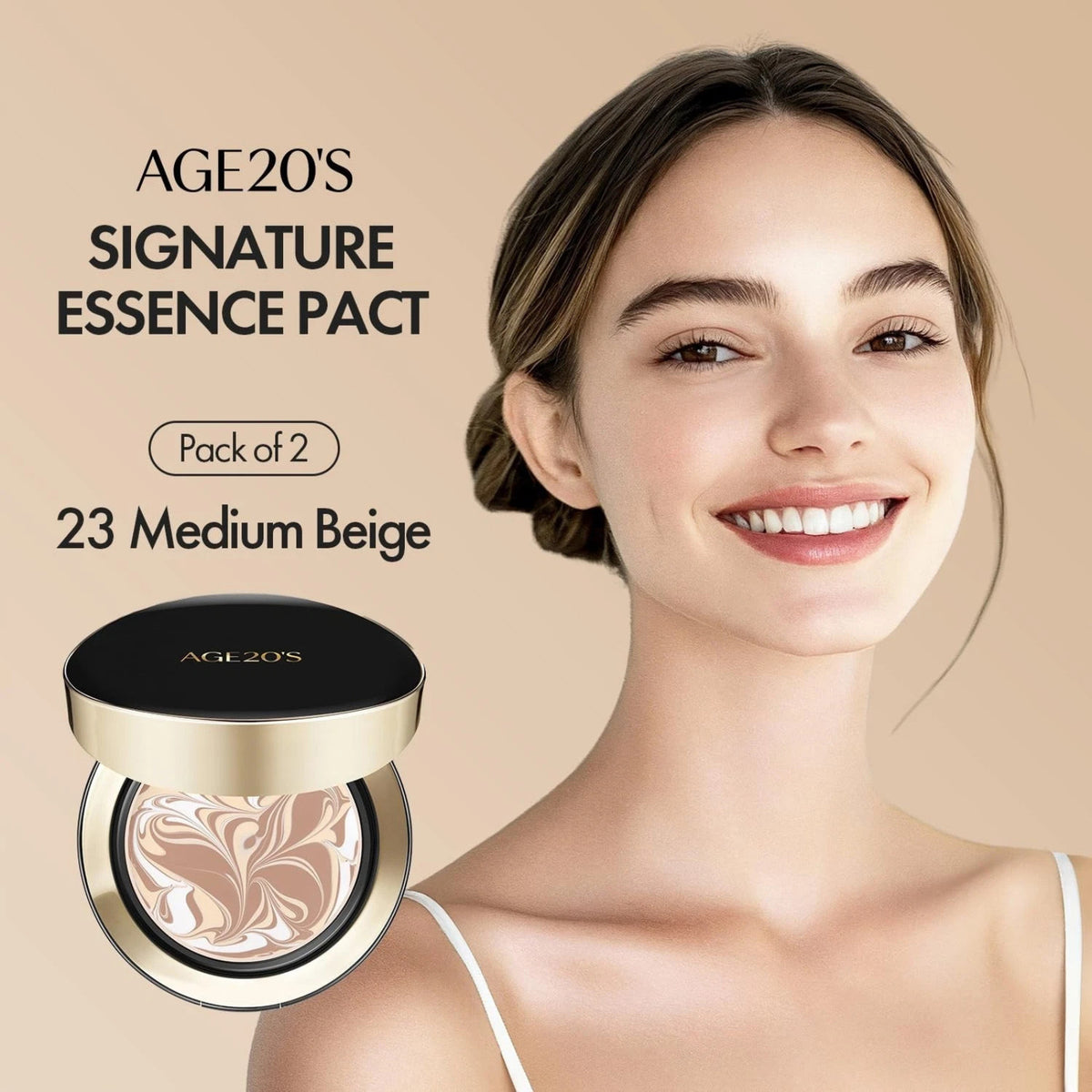 Age 20's Signature Essence Cover Pact SPF50+ Cushion Foundation with Refills