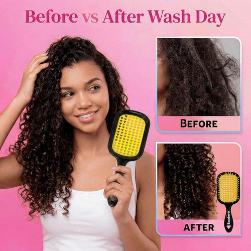 Detangler Brush for Curly Thick Hair - Pain-Free, Reduces Breakage & Shedding