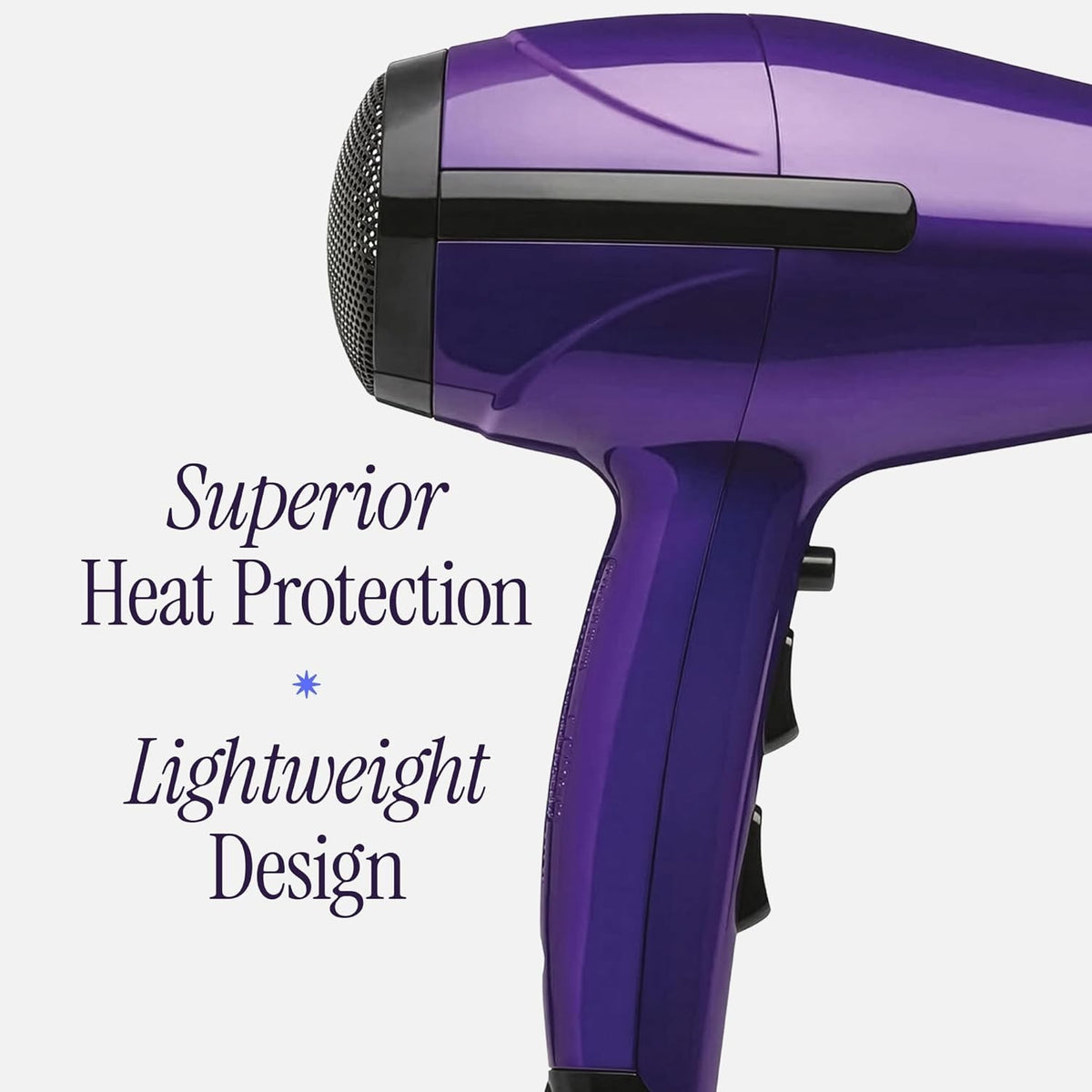 Ionic Hair Dryer 1875W Fast Dry Lightweight with 6 Heat Settings - Purple