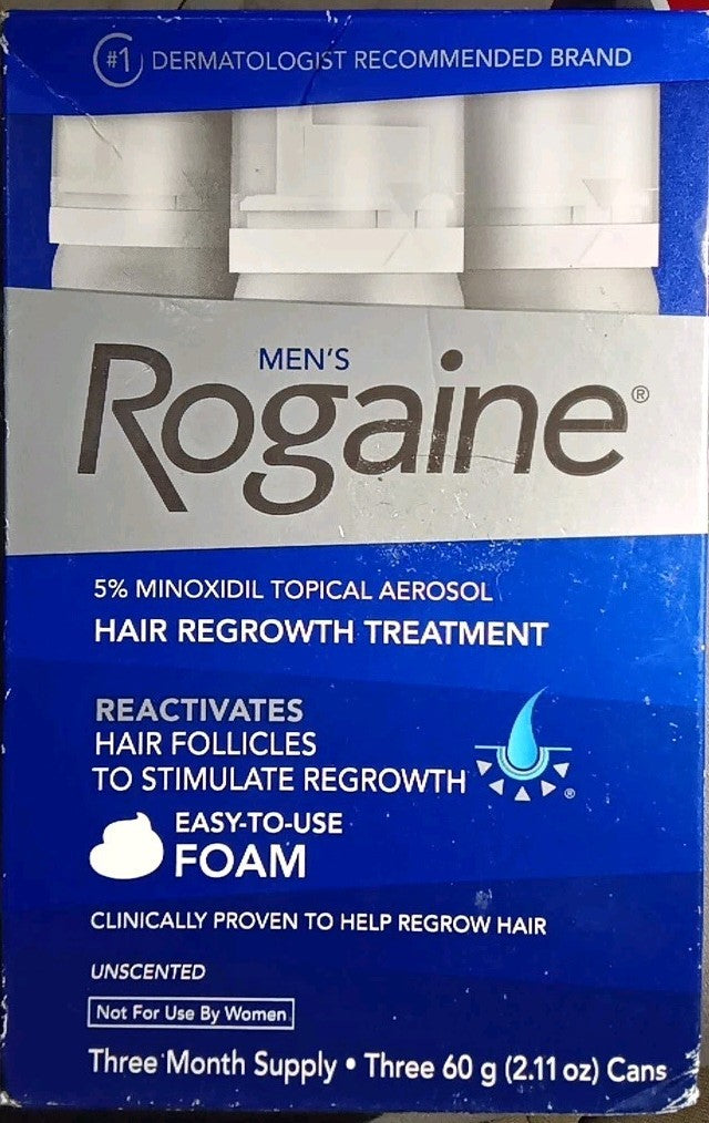 Men's Rogaine 5% Minoxidil Foam Hair Regrowth Treatment, 6-Month Supply