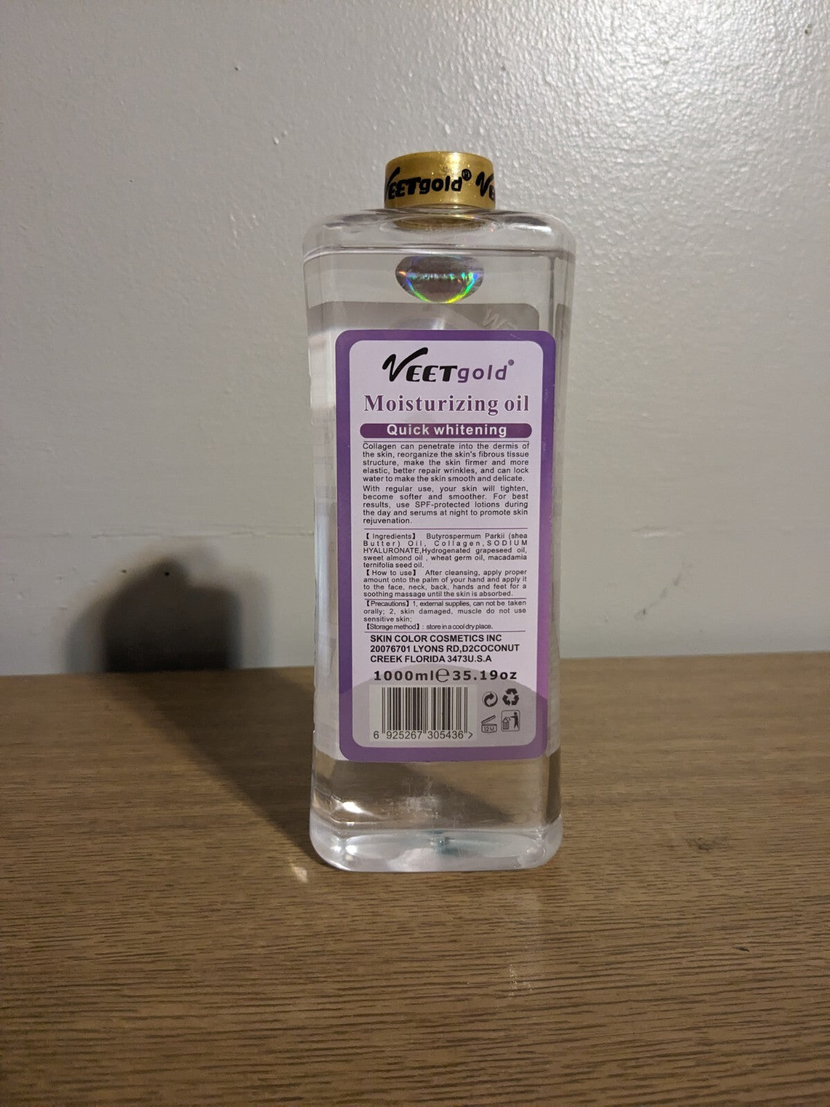 Veet Gold Collagen Face and Body Corrector Oil - Skin Brightening & Hydrating