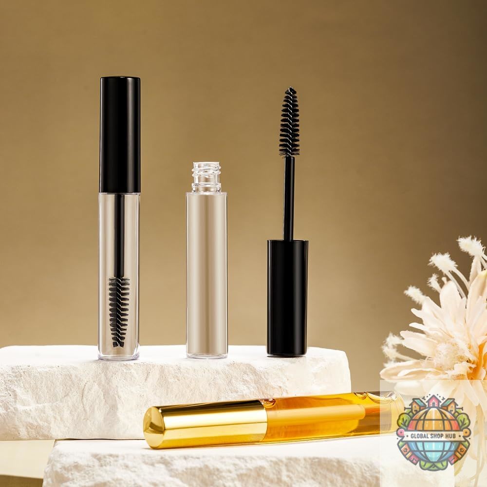 Refillable Lip Gloss & Mascara Tube Set with Wand - Travel Size Cosmetic Containers