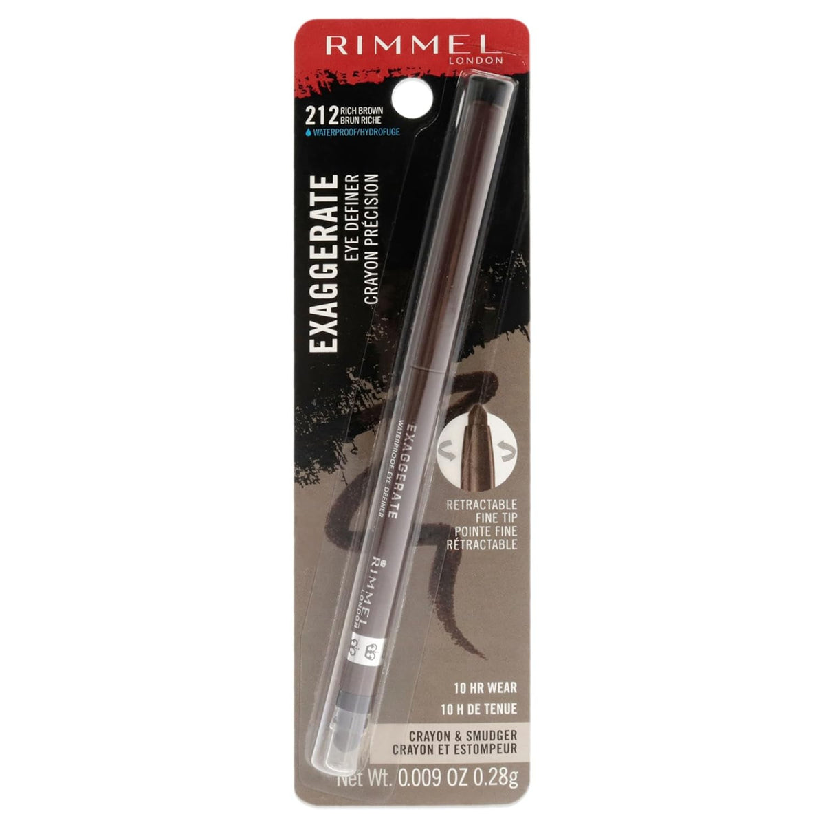 Waterproof Eye Liner Pencil - Rich Brown, Long-Lasting, Smudge-Proof
